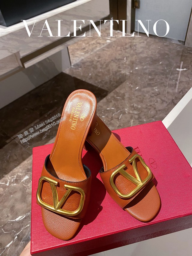 Valentino專櫃原版華倫天奴春夏新款女士拖鞋高跟涼拖鞋 dx2954